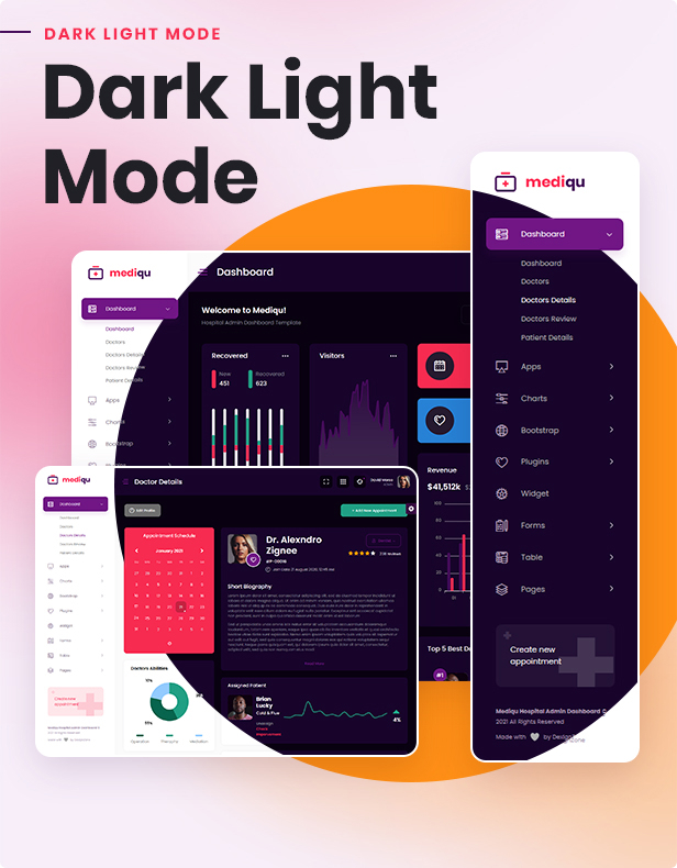 Mediqu – ASP.NET Core & MVC Bootstrap Admin Template with Dark Layout + RTL Ready